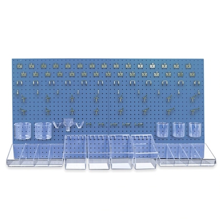 Azar Displays 125-Piece Pegboard Organizer Kit (2 - 24"x24") 900988-BLU
